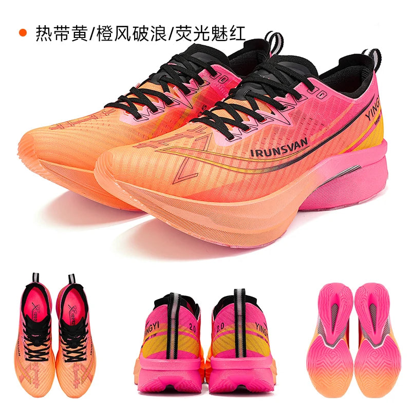 IRUNSVAN Shadow Wing 2.0 Carbon Plate Professional Marathon Running Shoes Men Lightweight Cushioning Training Outdoor Sneakers