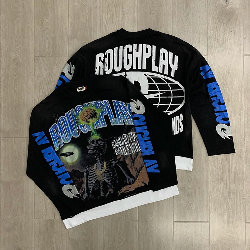 Retro Goddess Print Long Sleeve Tee – Men's Relaxed Fit