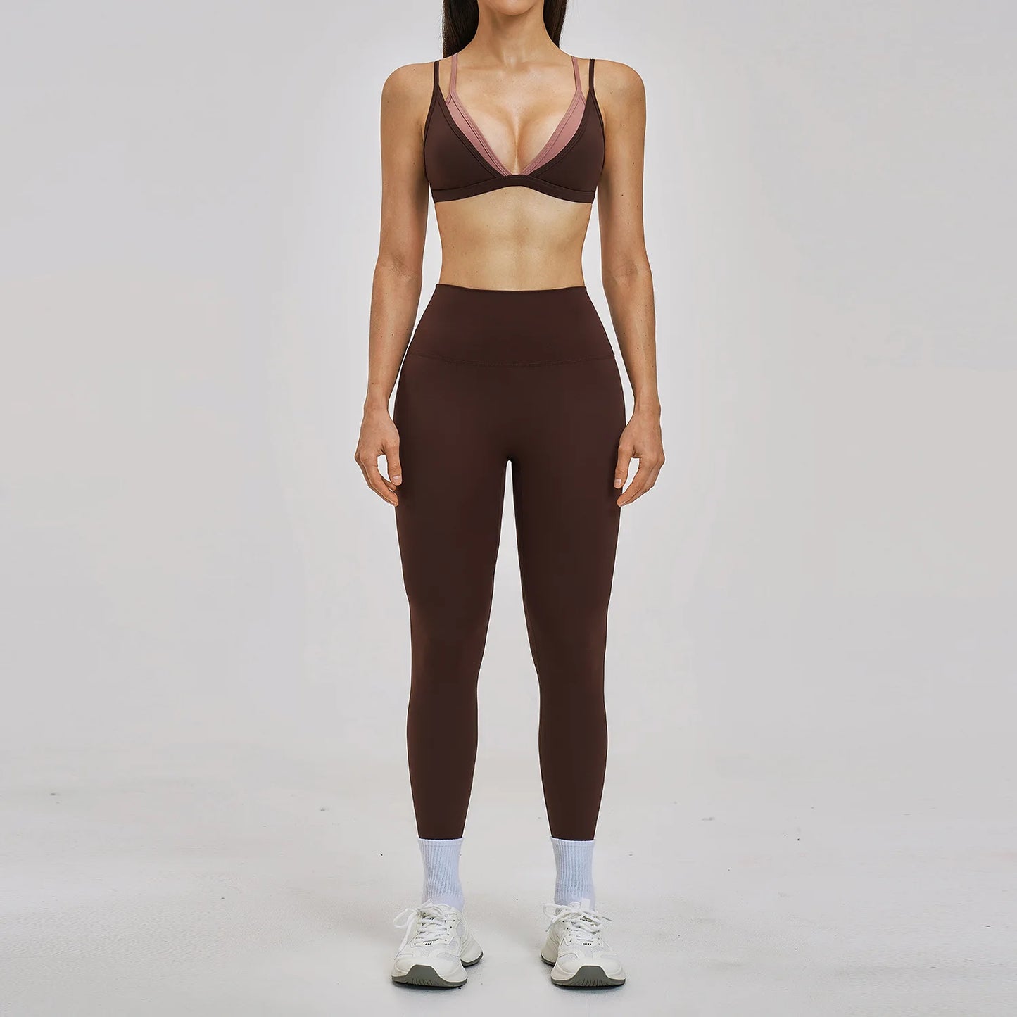 Yoga Sets 2PCS Women's Tracksuit Fitness Outfits Sportswear Workout Set Sports Bra High Waist Leggings Gym Clothing Sports Suits