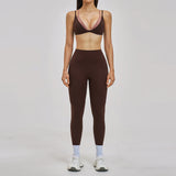 Yoga Sets 2PCS Women's Tracksuit Fitness Outfits Sportswear Workout Set Sports Bra High Waist Leggings Gym Clothing Sports Suits