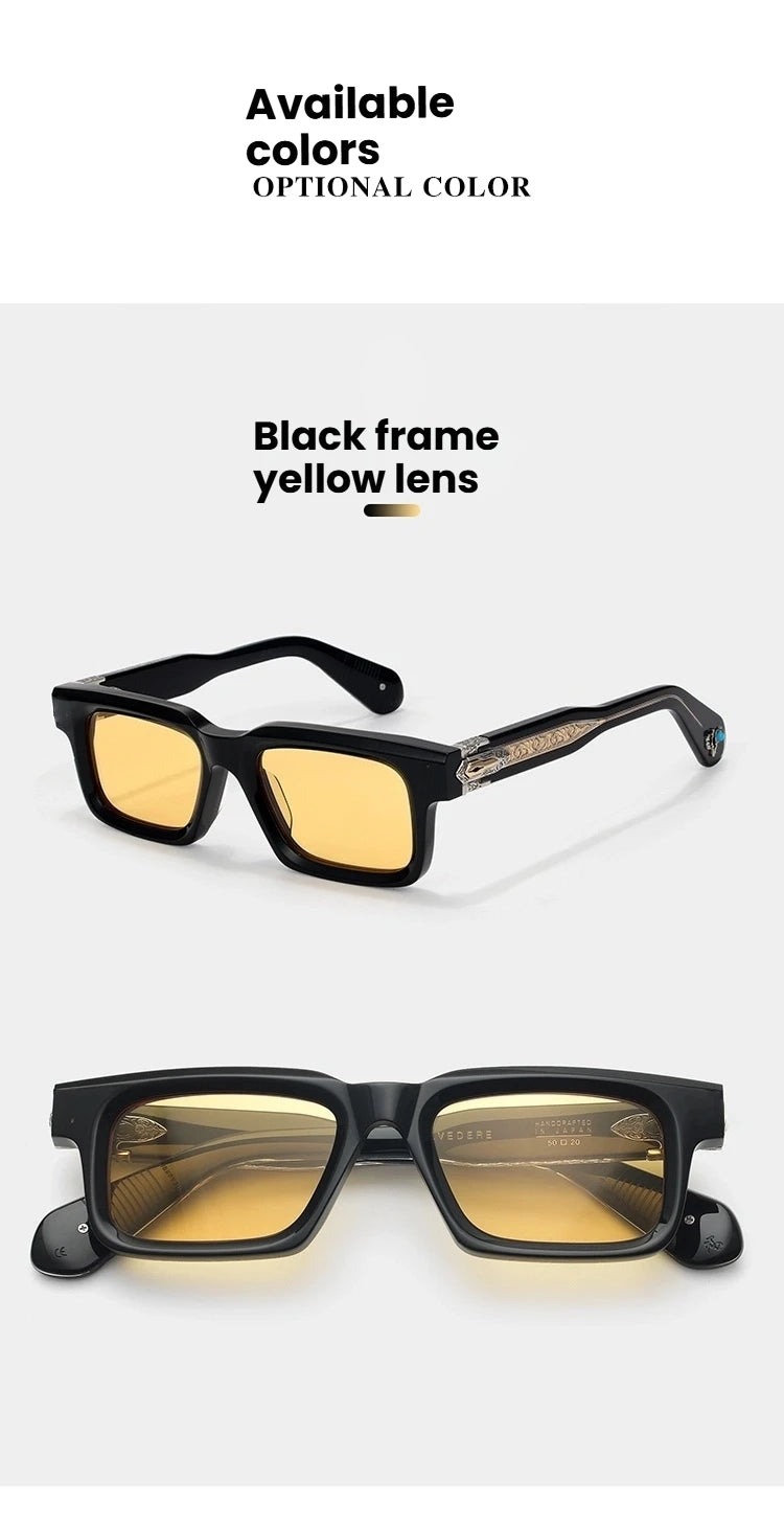 PRILEY Belvedere Vintage Square Sunglasses for Men & Women
