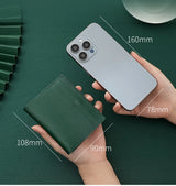Ultra Thin Genuine Leather Card Holder 8 Slots Mini Wallet Slim Credit Card Case for Men Women