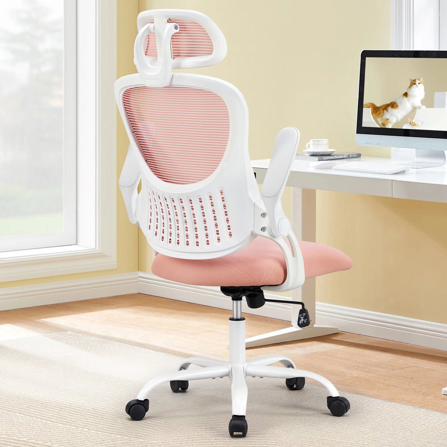 JHK Ergonomic Mesh Office Chair with Flip-Up Arms