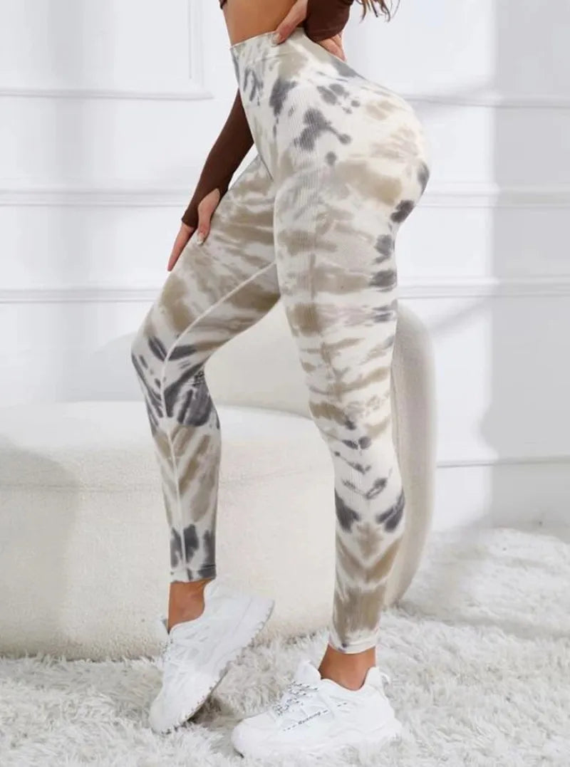 Women's 3D Tie-Dye Seamless Push-Up Leggings