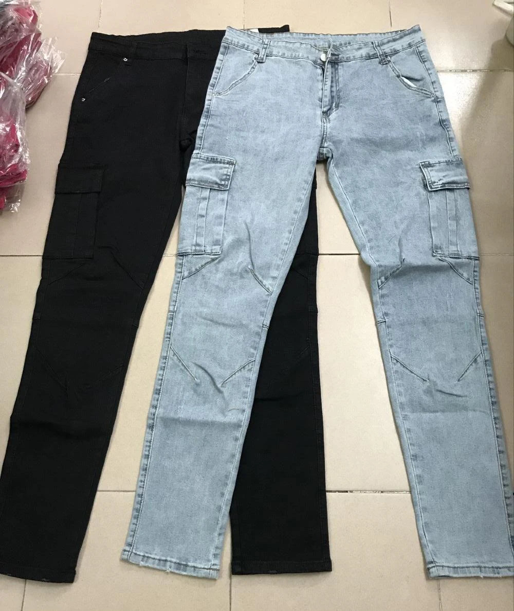 Men's Slim Fit Stretch Denim Cargo Jeans