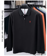 Premium Cotton Embroidered Long Sleeve Polo Shirt