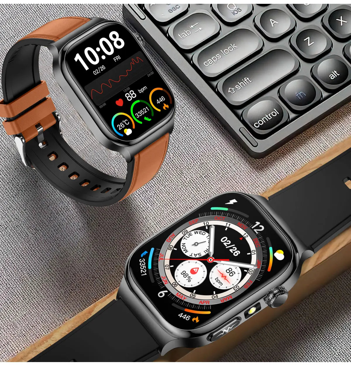 2026 New Accurate Diagnosis Smart Watch Body Fat ECG Blood oxygen BP Health Sport HD AMOLED Screen Call Smart Watches man woman