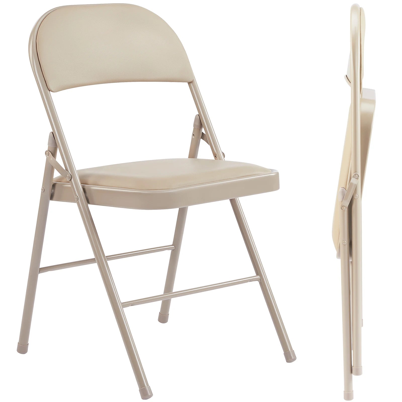 JHK Faux Leather Folding Chair Set of 2 | Elegant & Sturdy