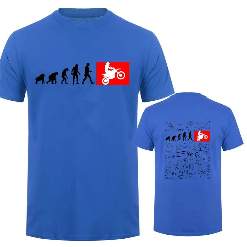 Unisex Human Evolution Motorbike Graphic Print T-Shirt