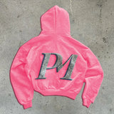 Y2K Graphic Zip-Up Hoodie for Everyday Street Style