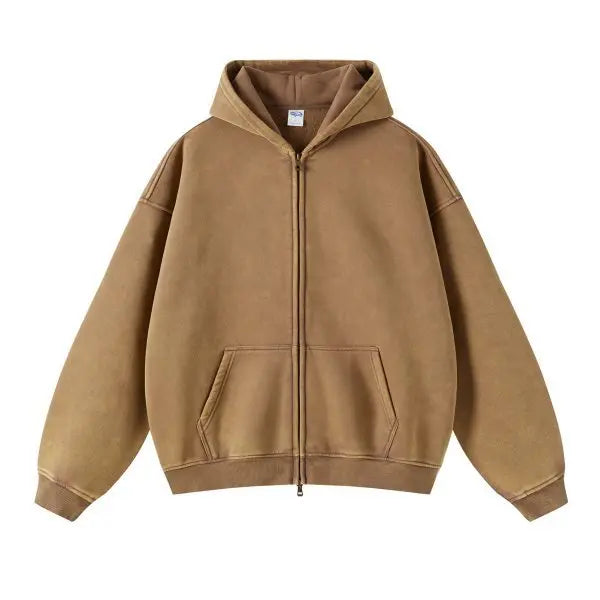 Men’s Vintage Wash Relaxed Zip-Up Hoodie