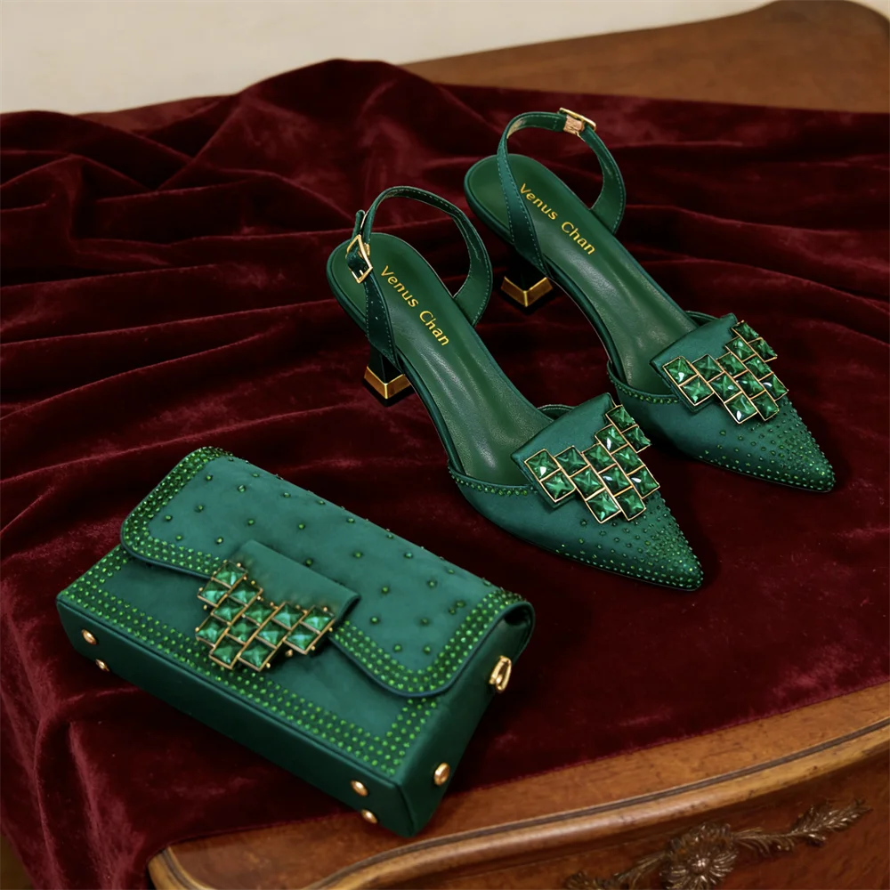 Rhinestone Pointed-Toe Heels & Bag Set | Party & Wedding