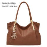 FOXER 2026 New Women's Shoulder Bag Genuine Leather Elegant Female Tote Large Bag Fashion Handbag Commuter Luxury Gift