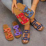 Women's Wide-Fit Roman Sandals — Open Toe Wedge Beach Shoes
