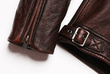 2025 Vintage Brown Genuine Leather Jacket Real Natural Cowhide Men Motorcycle Biker Coat Mens Slim Calf Skin Coat