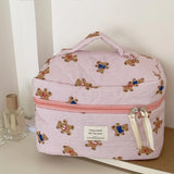 Quilted Bear Floral Cosmetic Bag for Women & Girls