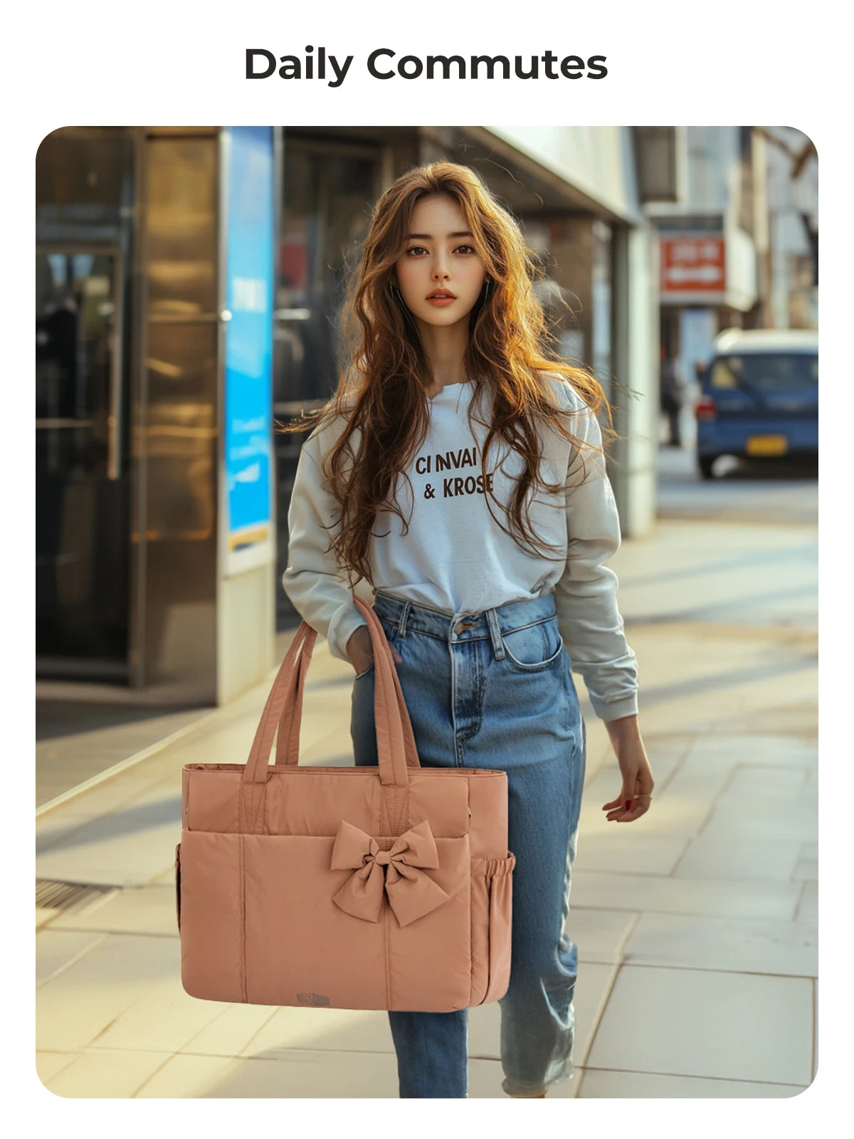 Women's Large Capacity Multi-Pocket Tote Shoulder Bag