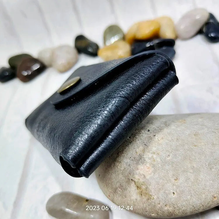 Small Waist Bag Genuine Leather Belt Pack Wallet Coin Purse Card Holder Car Key Pouch Driver's License Case Men Women 6065