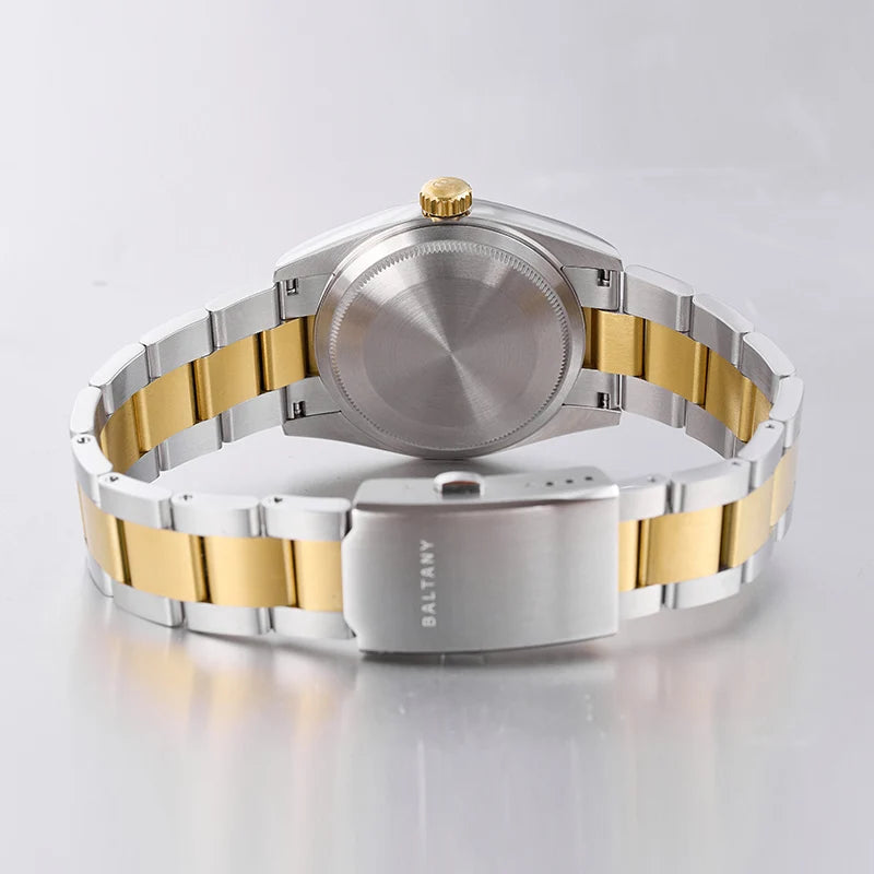 Baltany 36mm Perpetual Date Watch S4095 Sunray Dial 100M Waterproof Stainless Steel Bracelet NH35 Luxury Automatic Watch for Men