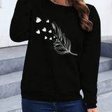 Loose Sweatshirt Casual Long Sleeve Women Autumn and Winter  Comfortable Pullover Crewneck Loose Female Clothes Graphic Y2K Top