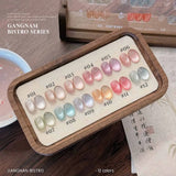 MIANEL 1-16PCS Light Smoke Magnet Cat Eye Gel Nail Polish 2025 New Glass Bead Nude Pink Nail Glue Pink Nails Blue Nails Nail Art