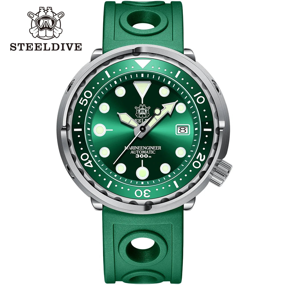 STEELDIVE SD1975 Luxury Auto Watches Men Dive Watch 300m Waterproof C3 Luminous Clock Sapphire Mirror NH35 Mechanical Wristwatch