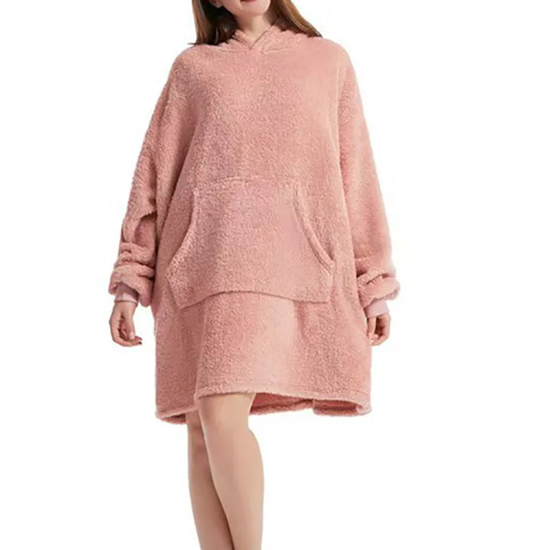 Oversized Fleece Hooded Blanket Sweatshirt