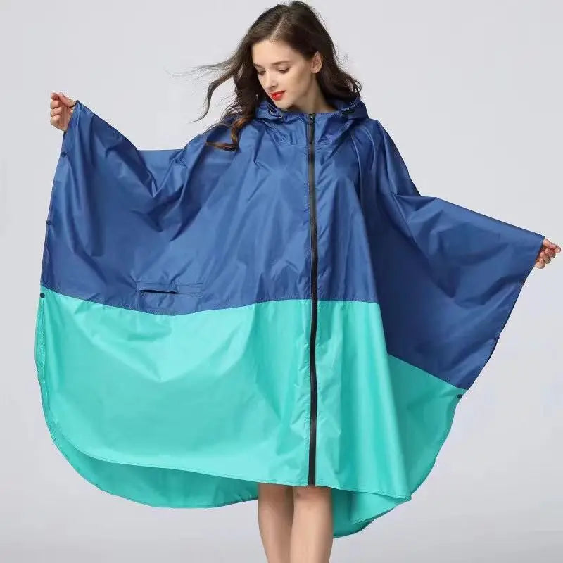 Women's Elegant Waterproof Poncho Raincoat – All Sizes