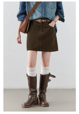 Chic Ven Women's Corduroy A-Line Mini Skirt