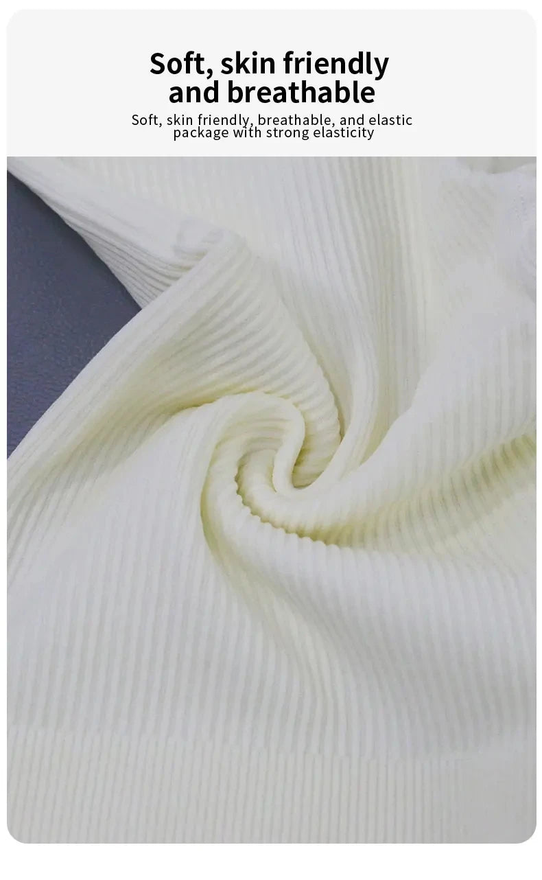 Seamless Ribbed High-Waisted Yoga Pants