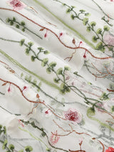 Tonval Floral Embroidered Mesh Midi Skirt – Elegant & Vintage