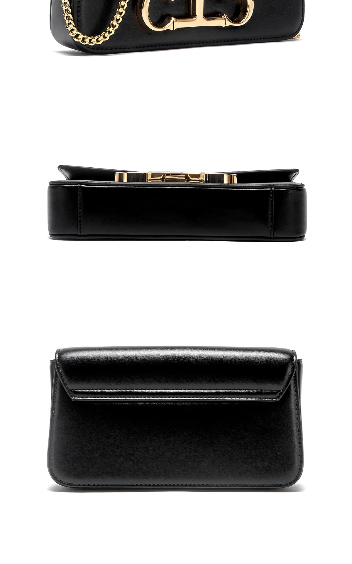 CHCH Women's Chain Bag Summer New Black Shoulder Bag Women's Flip Phone Bag