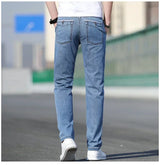 2025 Summer New Men's Loose Gray Jeans Fashion Casual Stretch Straight-leg Denim Pants Male Light Blue Men's Trousers