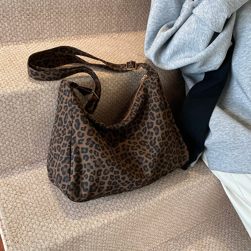 Women's Leopard Print Shoulder Bag – Large Capacity Crossbody