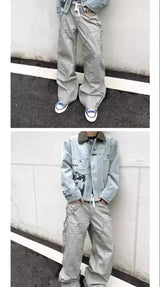 PFNW 2025 Autumn Men's Jeans Loose Long Pants Korea Fashion High Street Solid Color Male Wide Leg Trousers 28W9729