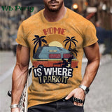 Vintage Route 66 Biker Print Men's Graphic Tee