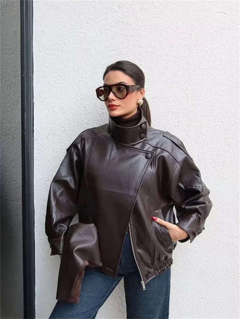 Women’s Black Moto Faux Leather Jacket