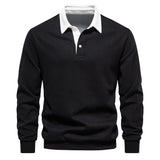 Men’s Cotton-Blend Polo Collar Sweatshirt