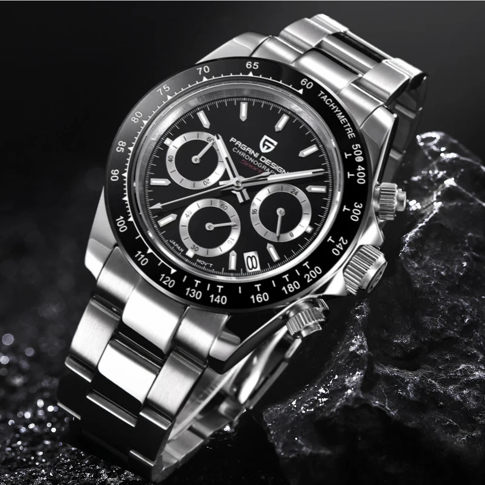 PAGANI DESIGN 2026 New Sports Chronograph Top waterproof Luxury Quartz Watch For Men Sapphire crystal Automatic Date Wrist watch