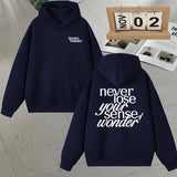 2025 Thai Drama The Secret of Us Autumn Winter Hoodie Always Wonder Letter Print Pullover Trendy Long sleeve Fleece Sweatshirts