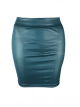 Chic Matte Leather High-Waist Mini Skirt | Slim Fit Nightclub & Streetwear