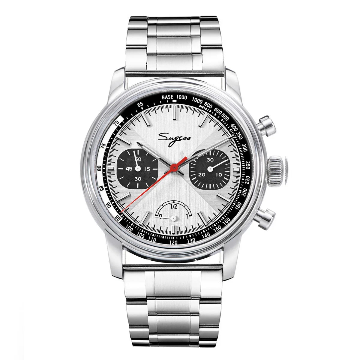 Sugess Pilot Watch Men ST1906 Movement Handwind Chronograph Wristwatches Sapphire Waterproof Hand Wind PowerReserve Luminous V2