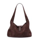 New Winter Women's Natural Suede Leather Bags Female Soft Cowhide Durable Crossbody Shoulder Bag Ladies Fashion Commute Handbags