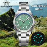 ADDIESDIVE 2025 New Men’s Luxury Quartz Watch AD2521 Ultra-Thin Sapphire Glass BGW9 Luminous 316L Steel Band 100M Waterproof