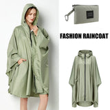 Women's Oversized Waterproof Rain Poncho – Windproof