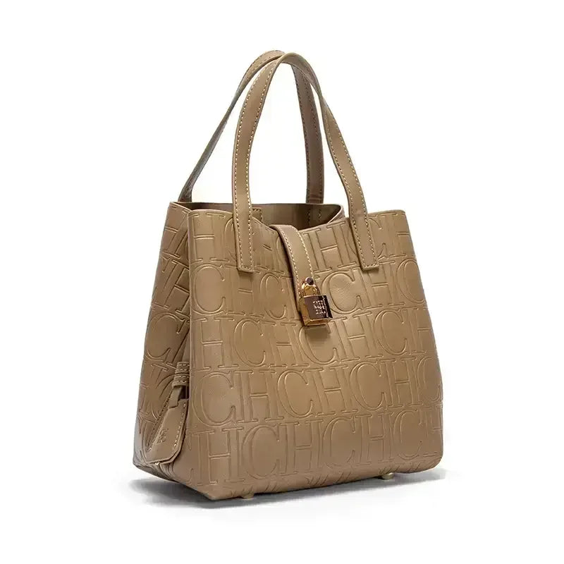 Embossed Letter Print Crossbody & Large Capacity Tote
