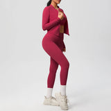 3pcs Sportswear Yoga Set Gym Sports Bra Zipper Jacket Leggings Clothes Sportswear Yoga Suits For Women Fitness Set Tracksuit