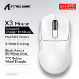 ATTACK SHARK X3/X3Pro Wireless Gaming Mouse PAW3395 26K DPI Tri-Mode Bluetooth Wired Ultra Lightweight High Quality Mouse
