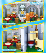 Spongebob Building Block Cartoon Krusty Krab Creative Restaurant Scene Model Patrick Star Assembly Toy Children's Birthday Gift