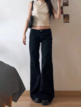 Women's Low-Rise Wide Leg Flared Jeans | Retro Denim